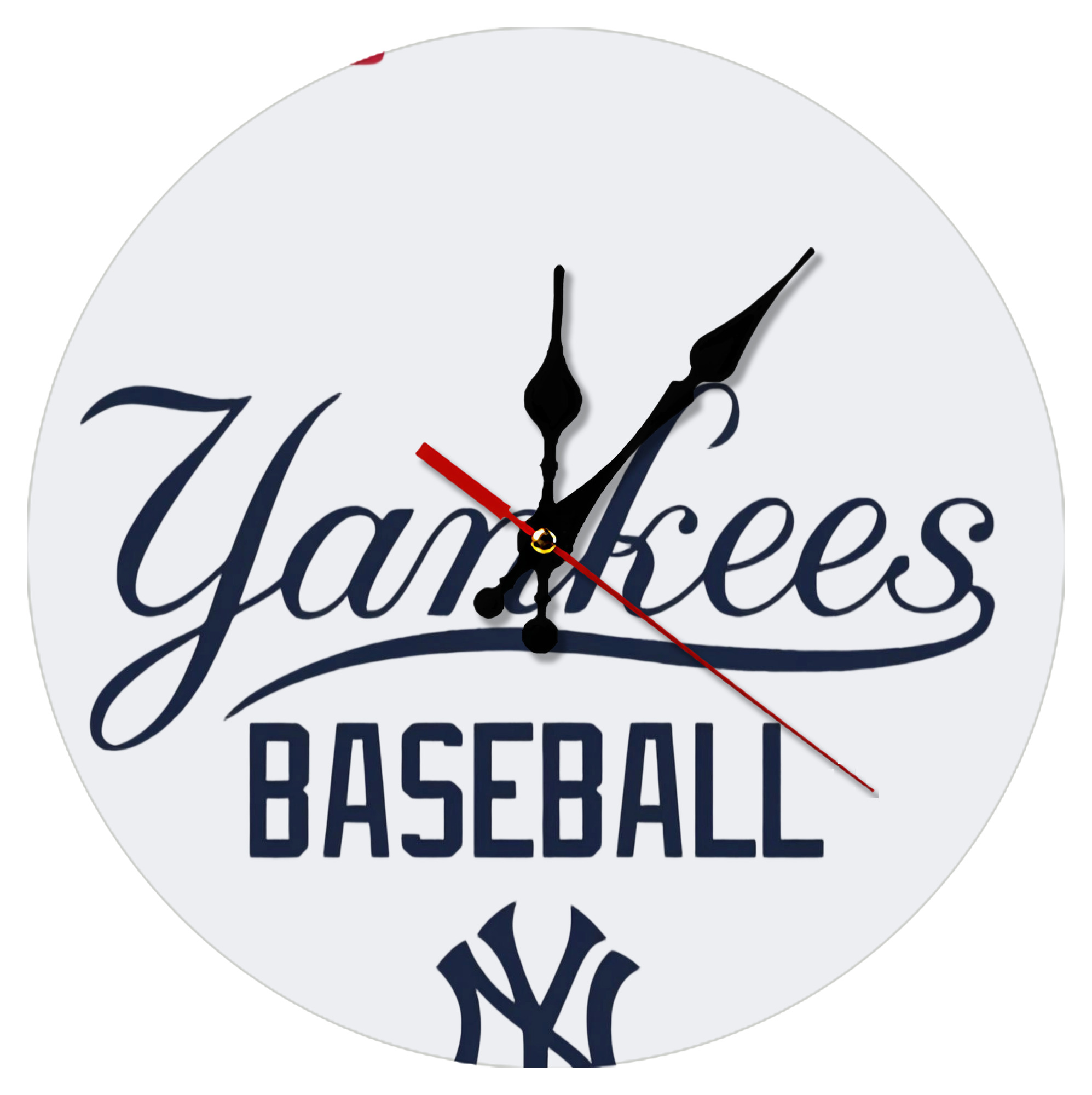 New York Yankees Baseball Silent Round Wall Clock – Modern & Stylish DIY Design, Durable Wood Construction, Easy To Install – Perfect For Office, Bedroom, Living Room, And More